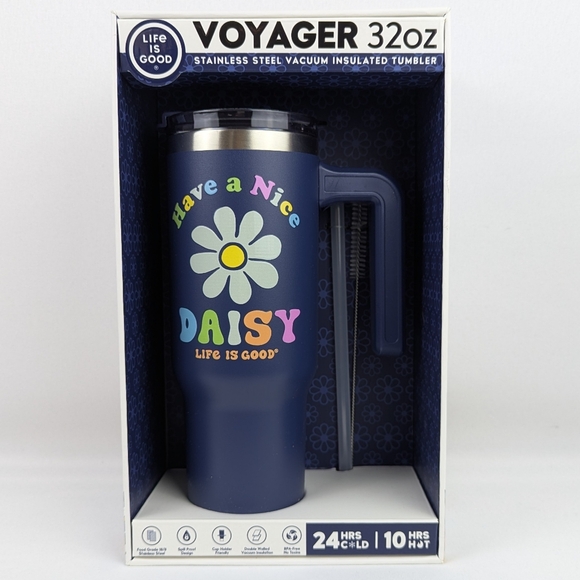 Life Is Good Other - Life Is Good Voyager 32oz Tumbler Have A Nice Daisy Insulated Stainless Navy NIB